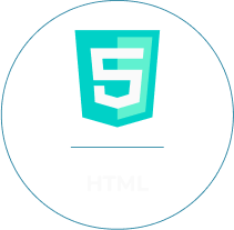 HTML icon representing proficiency in Hypertext Markup Language.